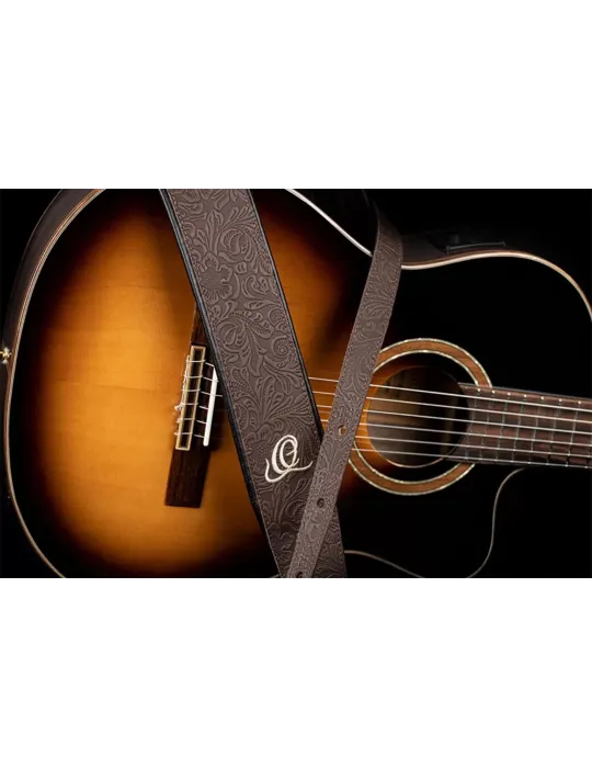  CORREA DE GUITARRA ORTEGA CUERO BYZ. COCOA|MusicGoodDeal 