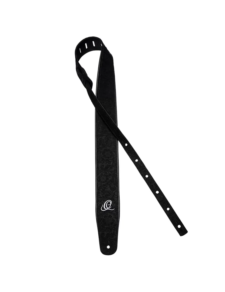  CORREA DE GUITARRA ORTEGA CUERO BYZ. NEGRO|MusicGoodDeal 
