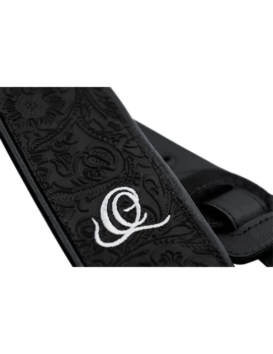  CORREA DE GUITARRA ORTEGA CUERO BYZ. NEGRO|MusicGoodDeal 