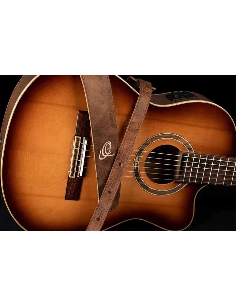  ORTEGA GUITAR STRAP SUEDE COGNAC|MusicGoodDeal 