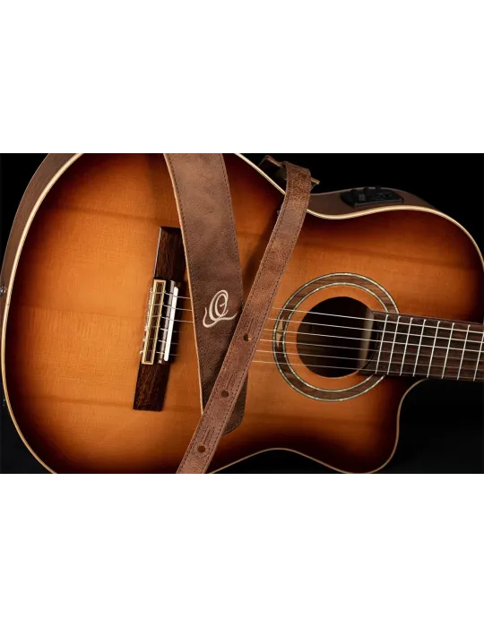  ORTEGA GUITAR STRAP SUEDE COGNAC|MusicGoodDeal 