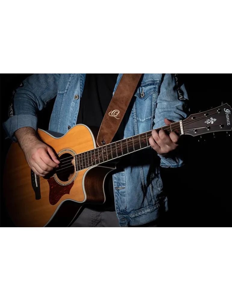  ORTEGA GUITAR STRAP SUEDE COGNAC|MusicGoodDeal 