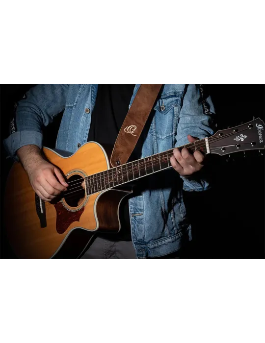 ORTEGA GUITAR STRAP SUEDE COGNAC|MusicGoodDeal 