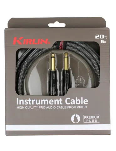  KIRLIN IWB201-6CA GUITAR CABLE 6M JACK JACK GRAY|MusicGoodDeal 
