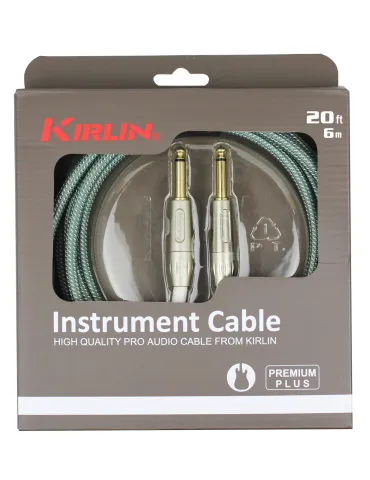  KIRLIN IWB201-6OL GUITAR CABLE 6M JACK JACK OLIVE|MusicGoodDeal 