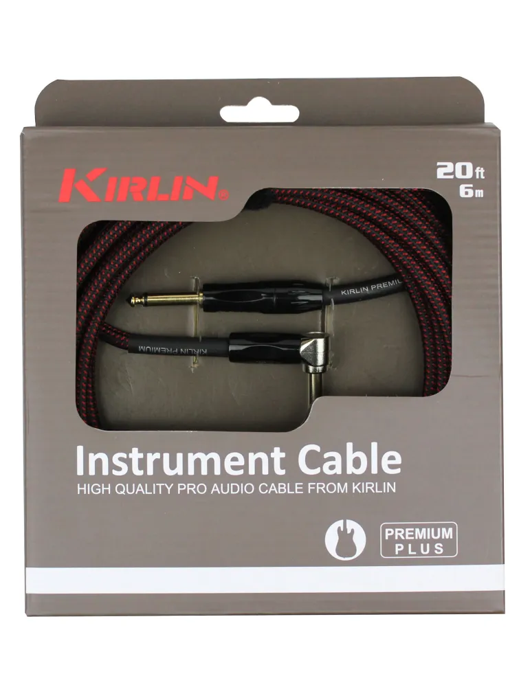  KIRLIN IWB202-6BR GUITAR CABLE 6M JACK JACK ELBOW|MusicGoodDeal 