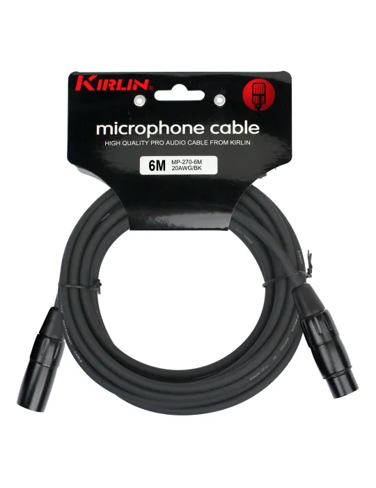  KIRLIN MP270-6BK MIKROFONKABEL 6M XLR M-XLR F SCHWARZ|MusicGoodDeal 