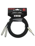  KIRLIN Y338-3BK CABLE PATCH Y 2XJACK-JACK 6.35 NR|MusicGoodDeal 
