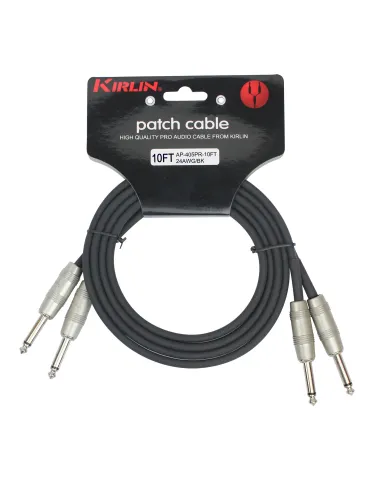  KIRLIN AP405-3BK PARCHE DE CABLE 2XJACK-2XJACK 3M NEGRO|MusicGoodDeal 