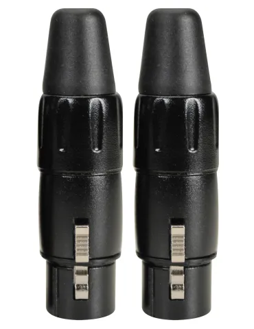  KIRLIN X3216BK  PACK 2 BLACK FEMALE XLR PLUG|MusicGoodDeal 