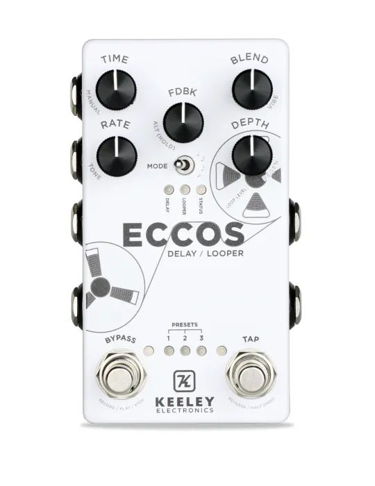  KEELEY KECCOS PEDAL ECAISSE CLAIREOS VERZÖGERUNG LOOPER STEREO|MusicGoodDeal 