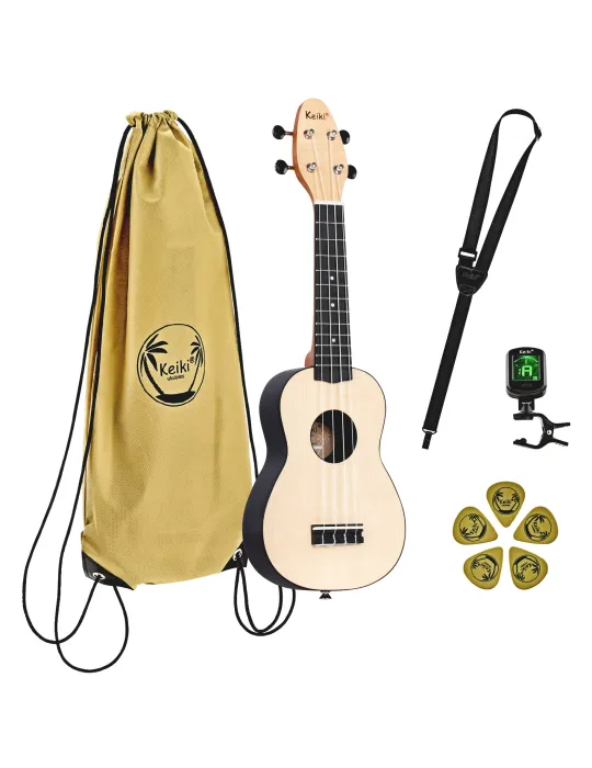  KEIKI K2-MAP-L PACK UKULELE SOPRANO MAPLE LH|MusicGoodDeal 