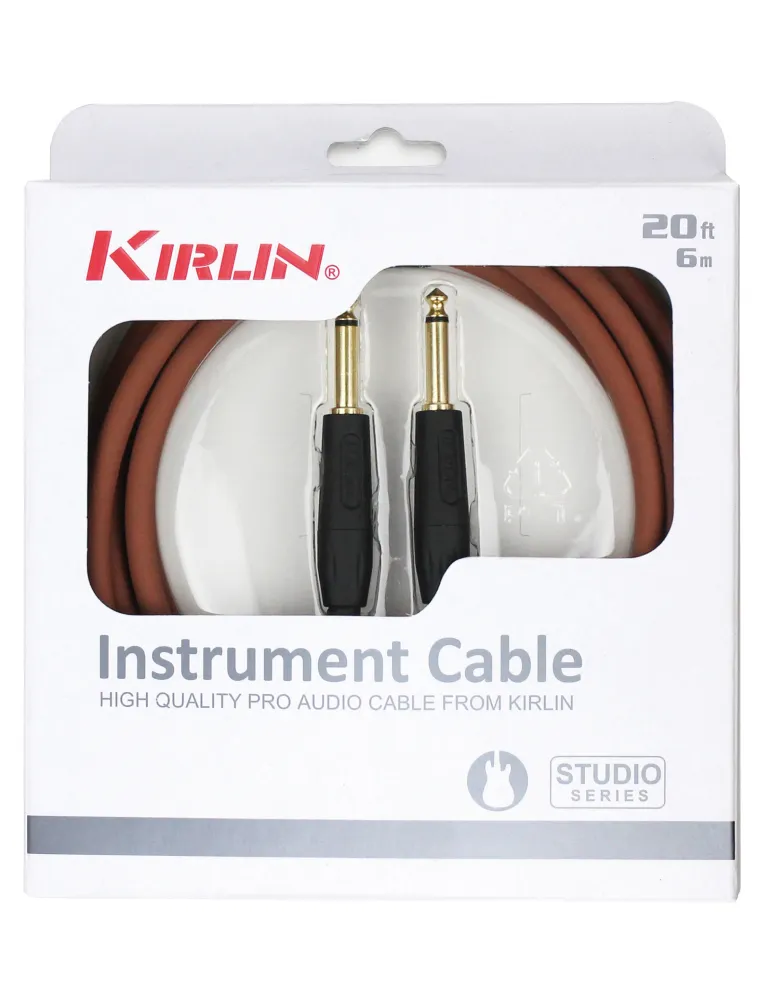  KIRLIN IT201-6MA GUITAR CABLE 6M JACK JACK BROWN|MusicGoodDeal 