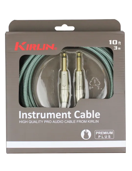  KIRLIN GUITAR CABLE 3M JACK JACK OLIVE|MusicGoodDeal 