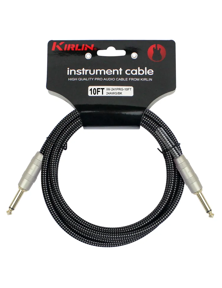  KIRLIN GUITAR CABLE 3M JACK JACK BLACK|MusicGoodDeal 