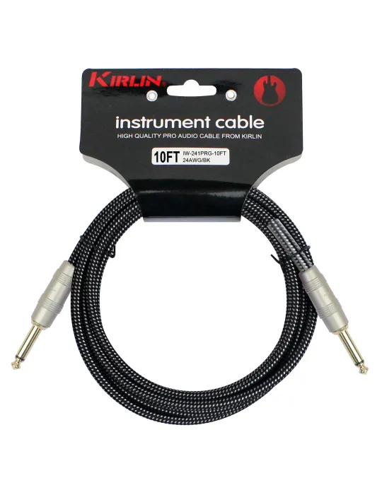  KIRLIN GUITAR CABLE 3M JACK JACK BLACK|MusicGoodDeal 