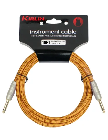  KIRLIN GUITAR CABLE 3M JACK JACK ORANGE|MusicGoodDeal 