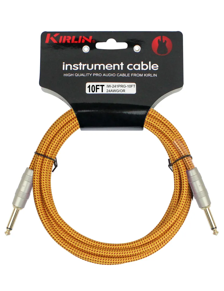  KIRLIN GUITAR CABLE 3M JACK JACK ORANGE|MusicGoodDeal 