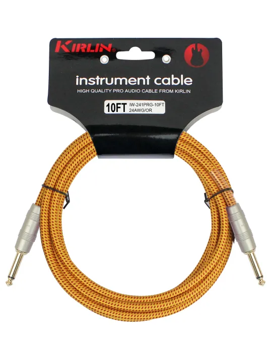  KIRLIN GUITAR CABLE 3M JACK JACK ORANGE|MusicGoodDeal 