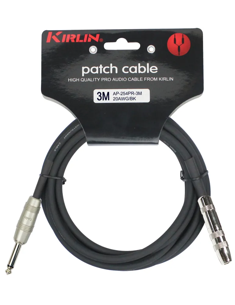  KIRLIN AP254-3BK EXTENSION CABLE 6.35M 3M BLACK|MusicGoodDeal 