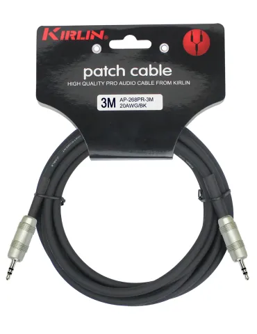  KIRLIN AP268-3BK CABLE PATCH 3M JACK 3.5-JACK 3.5|MusicGoodDeal 