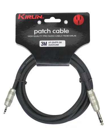  KIRLIN AP264-3BK CABLE PATCH 3M JACK S-JACK 3.5 S|MusicGoodDeal 