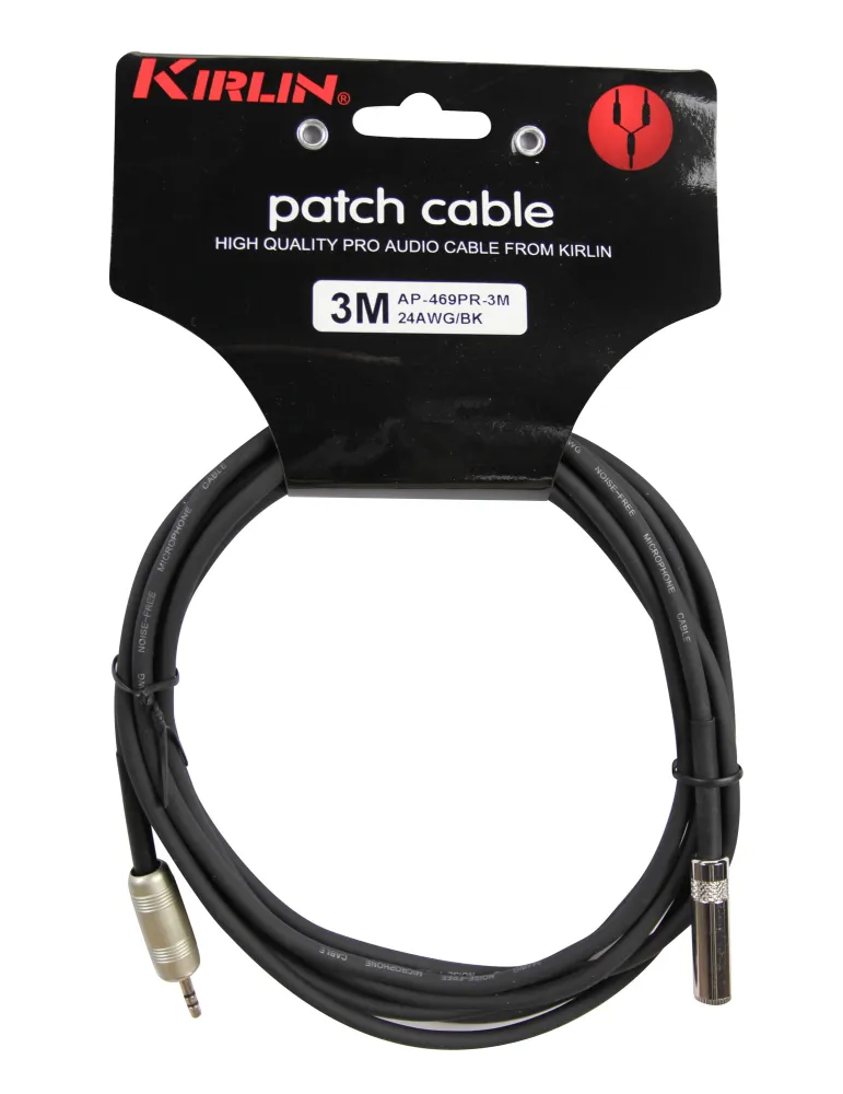  KIRLIN AP469-3BK EXTENSION CABLE 3.5S 3M BLACK|MusicGoodDeal 