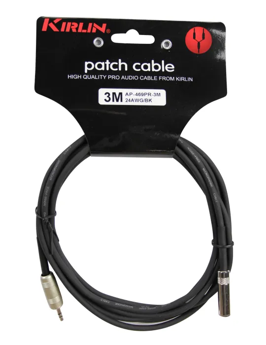  KIRLIN AP469-3BK EXTENSION CABLE 3.5S 3M BLACK|MusicGoodDeal 