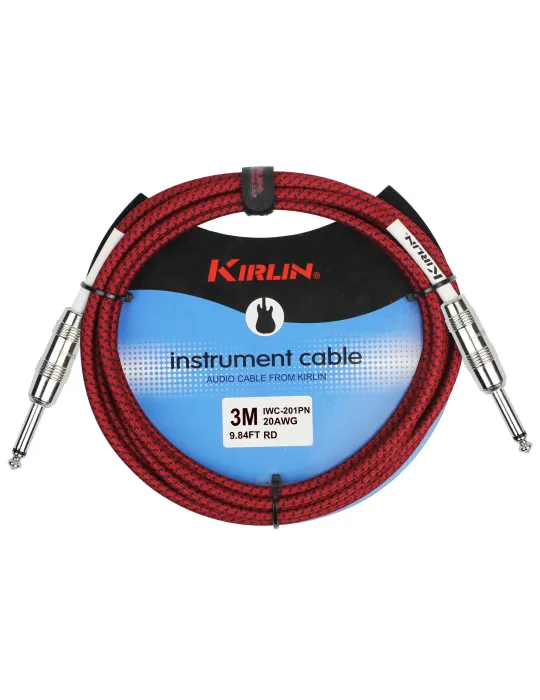  KIRLIN GUITAR CABLE 3M JACK JACK RED|MusicGoodDeal 
