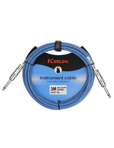  KIRLIN GUITAR CABLE 3M JACK JACK BLUE|MusicGoodDeal 