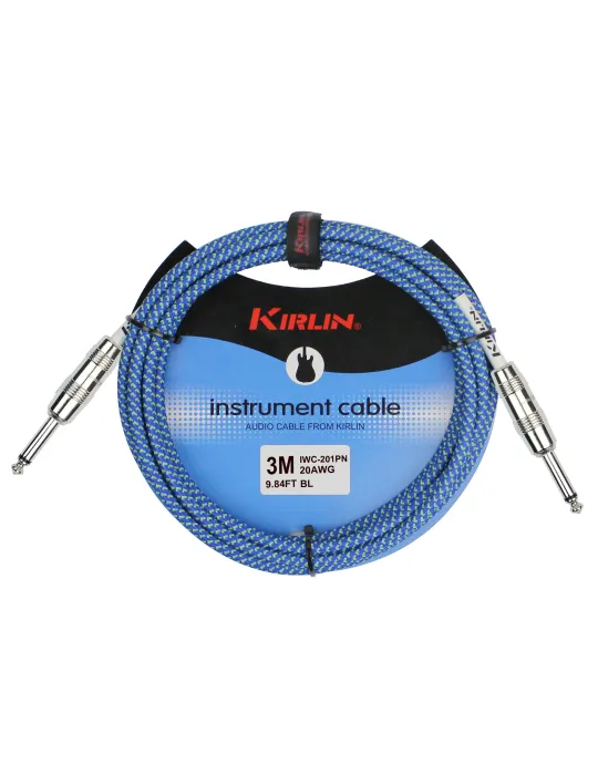  KIRLIN GUITAR CABLE 3M JACK JACK BLUE|MusicGoodDeal 