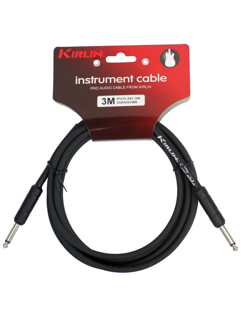  KIRLIN GUITAR CABLE 3M JACK JACK BLACK|MusicGoodDeal 