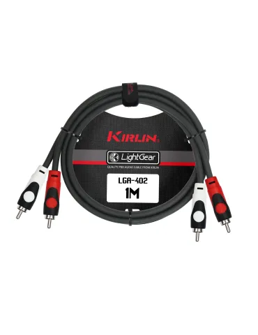  KIRLIN CABLE PATCH 2XRCA-2XRCA 1M BLACK|MusicGoodDeal 