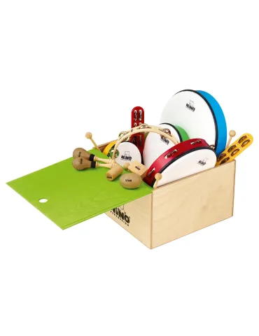  NINO NINOSET012WB LOT 12 PERCUSSIONS WOODEN BOX|MusicGoodDeal 