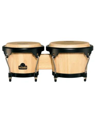  NINO NINO3NT-BK BONGOS WOOD 6.5 / 7.5 "NATURAL|MusicGoodDeal 