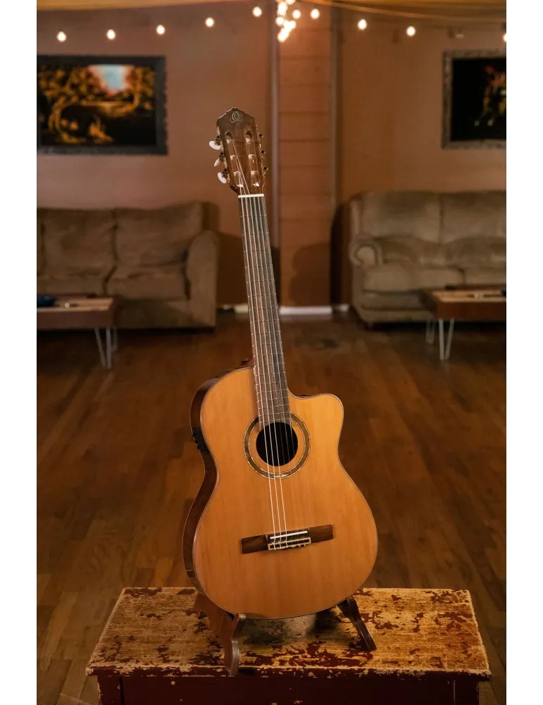 ORTEGA GUITAR R159 SOLID CEDAR, CW EQ|MusicGoodDeal