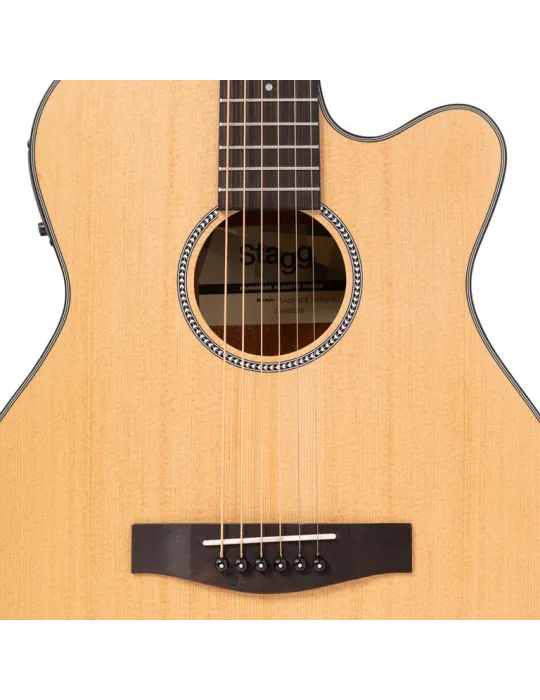 STAGG SA25 ACE SPRUCE EL AC GT.CUT AUDI SPRUCE NAT|MusicGoodDeal 