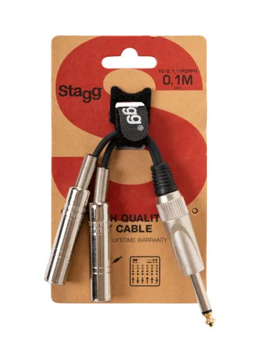  STAGG YC-0,1/1P2PFH Adapterkabel, 2 x Mono-Klinkenbuchse/ Mono-Klinkenstecker|MusicGoodDeal  2