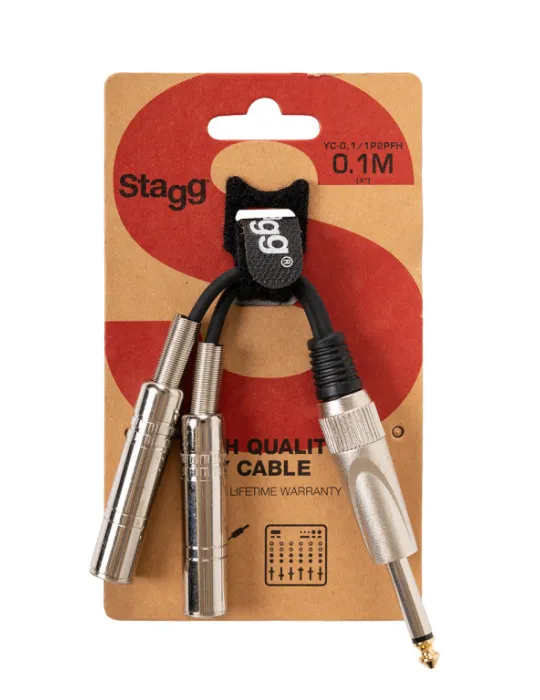  STAGG YC-0,1/1P2PFH Adapterkabel, 2 x Mono-Klinkenbuchse/ Mono-Klinkenstecker|MusicGoodDeal 