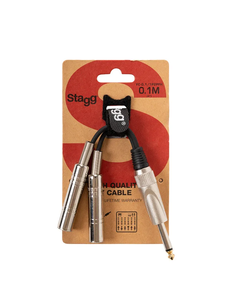  STAGG YC-0,1/1P2PFH Adapterkabel, 2 x Mono-Klinkenbuchse/ Mono-Klinkenstecker|MusicGoodDeal 