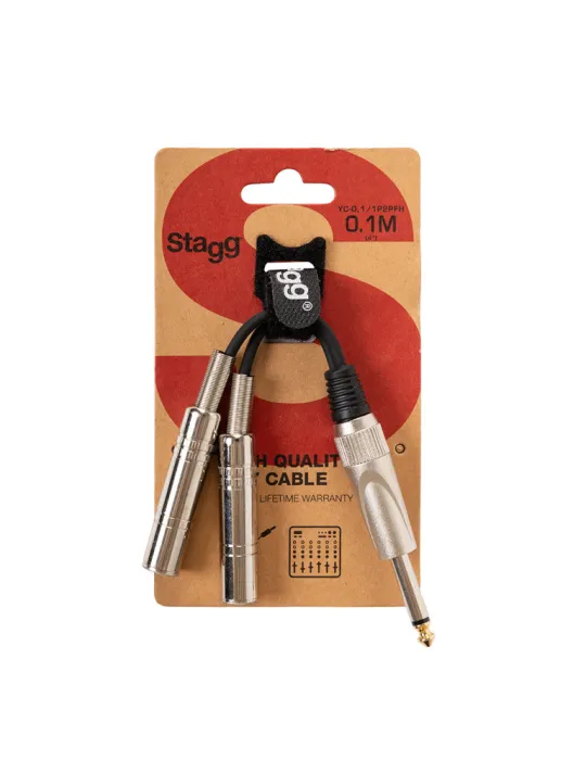  STAGG YC-0,1/1P2PFH Adapterkabel, 2 x Mono-Klinkenbuchse/ Mono-Klinkenstecker|MusicGoodDeal 