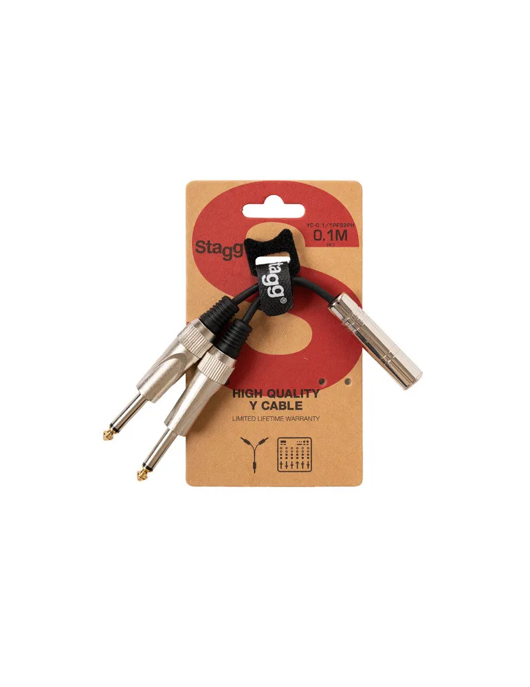  STAGG YC-0,1/1PFS2PH Adapterkabel, 2 x Mono-Klinkenstecker/ Stereo-Klinkenbuchse|MusicGoodDeal 