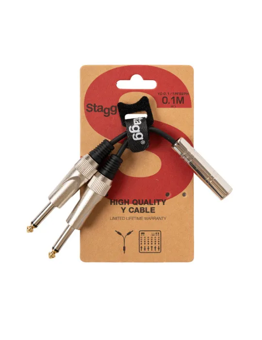  STAGG YC-0,1/1PFS2PH Adapterkabel, 2 x Mono-Klinkenstecker/ Stereo-Klinkenbuchse|MusicGoodDeal 