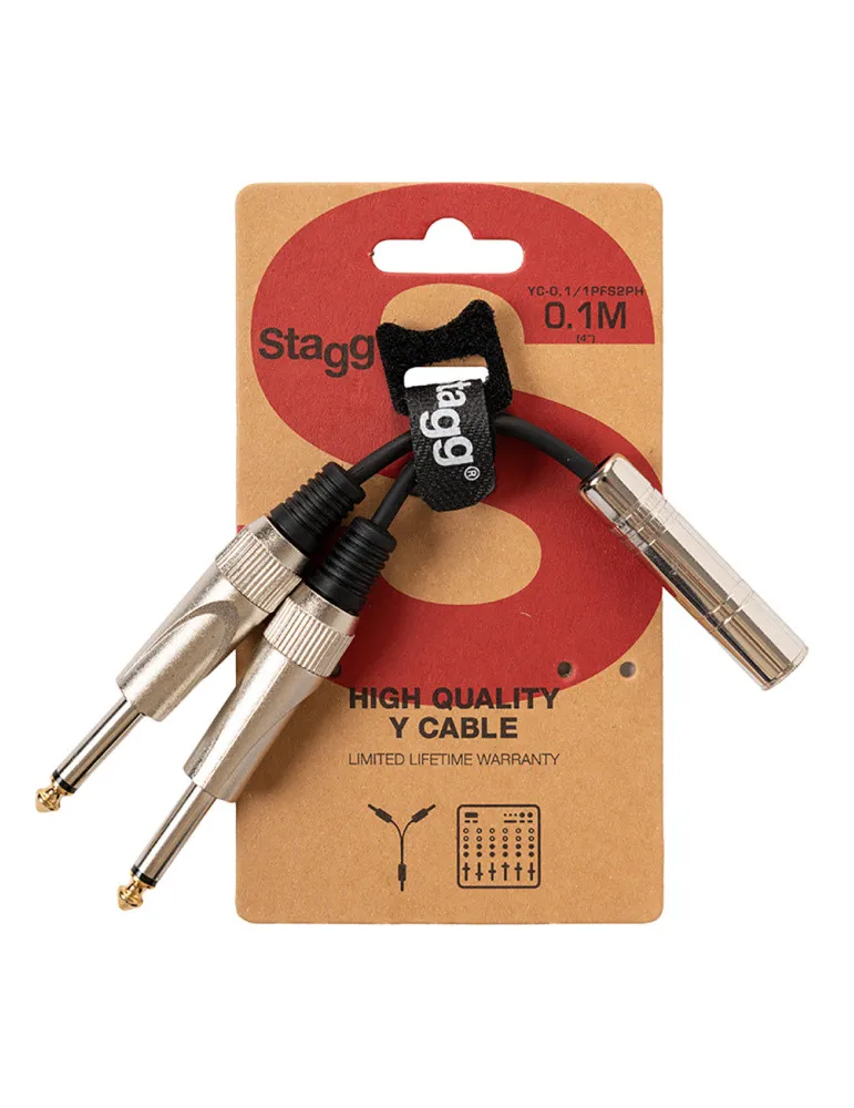  STAGG YC-0,1/1PFS2PH Adapterkabel, 2 x Mono-Klinkenstecker/ Stereo-Klinkenbuchse|MusicGoodDeal 