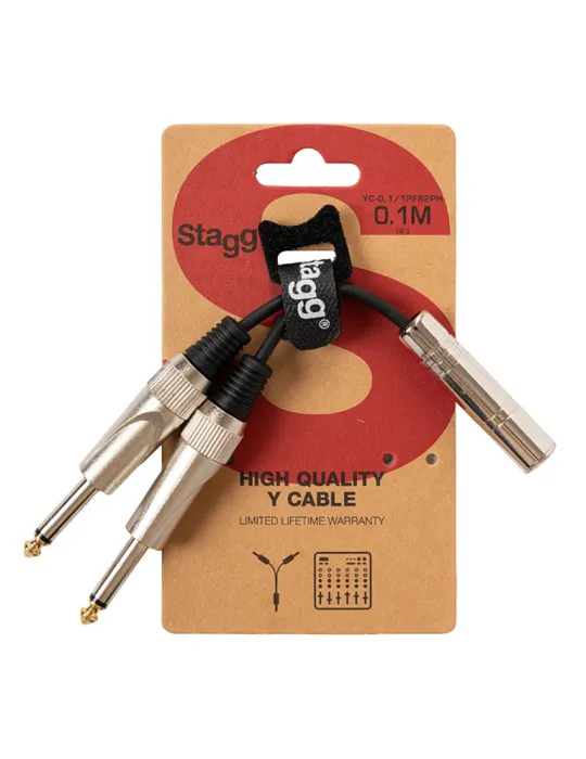  STAGG YC-0,1/1PFS2PH Adapterkabel, 2 x Mono-Klinkenstecker/ Stereo-Klinkenbuchse|MusicGoodDeal 