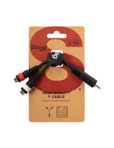  STAGG YC-0,1/1C2CFH 1 x Mannliche Cinch-Stecker/ 2 x Weibliche Cinch-Stecker adapter kabel|MusicGoodDeal  2
