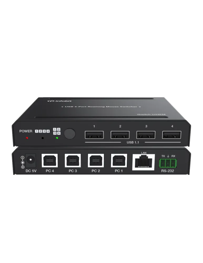 INFOBIT ISWITCHU44KM Commutateur USB 4 ports  iSwitch U44KM pour souris multi-appareils