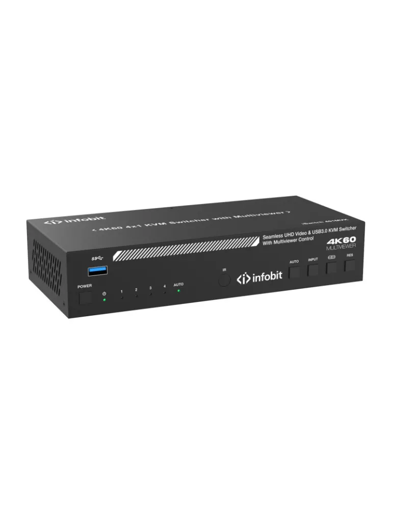 INFOBIT ISWITCH401MVK Commutateur KVM 4K60 4×1 avec multiviewer  iSwitch 401MVK