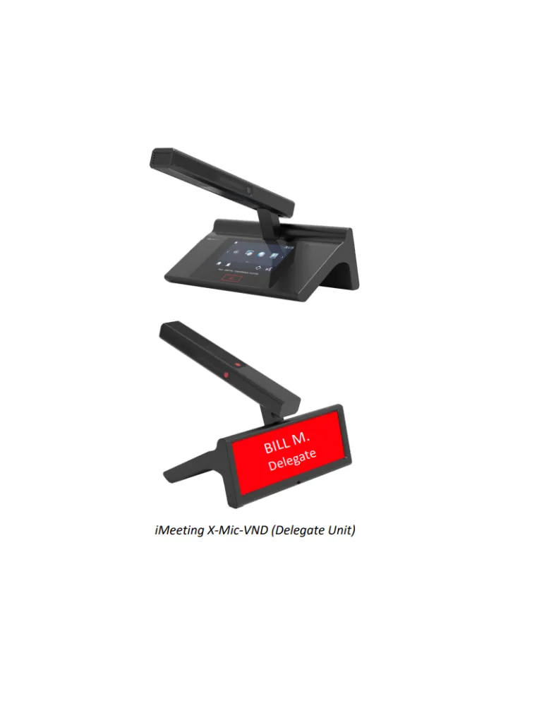 INFOBIT IMEETINGXMICVND Microphone de vote Delegué  iMeeting X-Mic-VND Fonctions: Vote et Porte-nom électronique