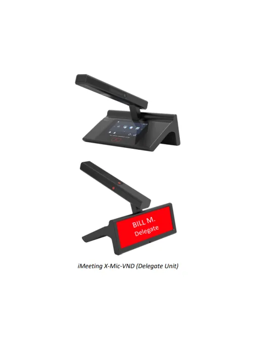 INFOBIT IMEETINGXMICVND Microphone de vote Delegué  iMeeting X-Mic-VND Fonctions: Vote et Porte-nom électronique